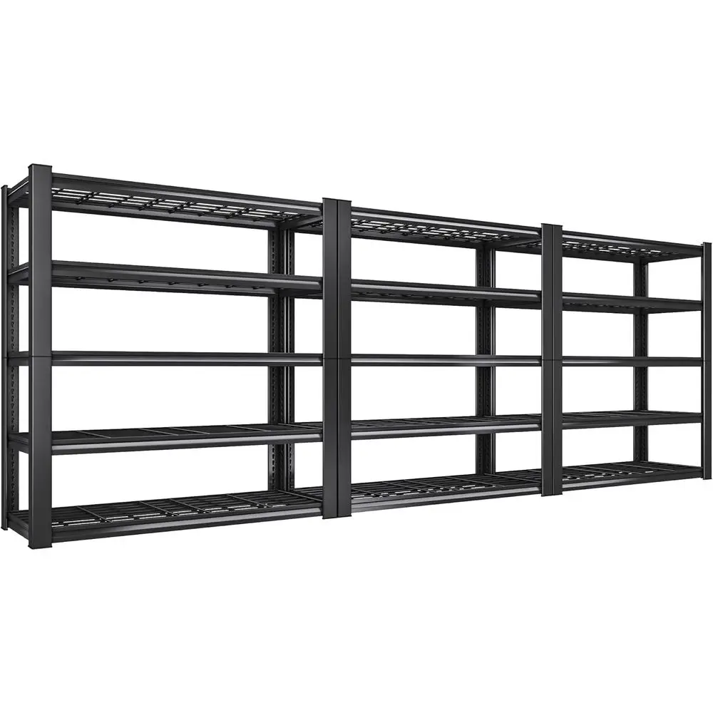 Heavy-Duty 5-Tier Adjustable Metal Shelving System, 72H x 35.5W x 16D, 3-Pack for Garage, Kitchen, Pantry, Warehouse
Heavy-Duty 5-Tier Adjustable Metal Shelving System, 72H x 35.5W x 16D, 3-Pack for Garage, Kitchen, Pantry, Warehouse