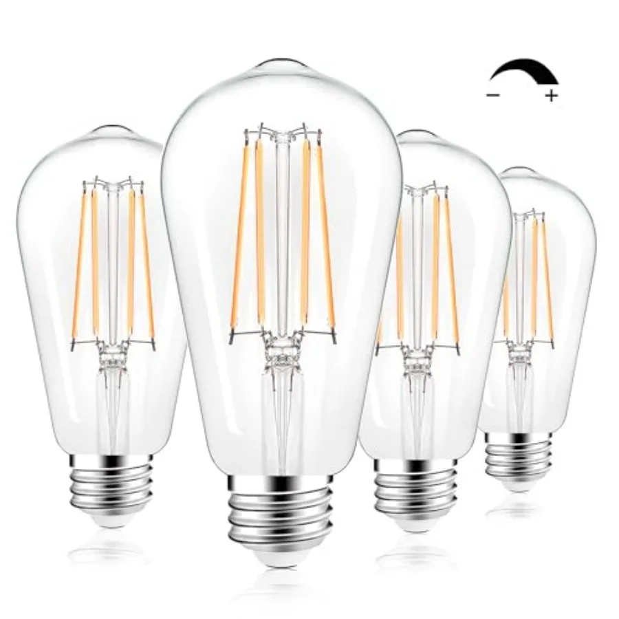 LED Light Bulbs Dimmable Vintage Edison Bulb, E26 LED Bulb 60W Equivalent 720 Lumens,,ST58 Antique LED Filament Bulb CRI 85+, C
LED Light Bulbs Dimmable Vintage Edison Bulb, E26 LED Bulb 60W Equivalent 720 Lumens,,ST58 Antique LED Filament Bulb CRI 85+, C