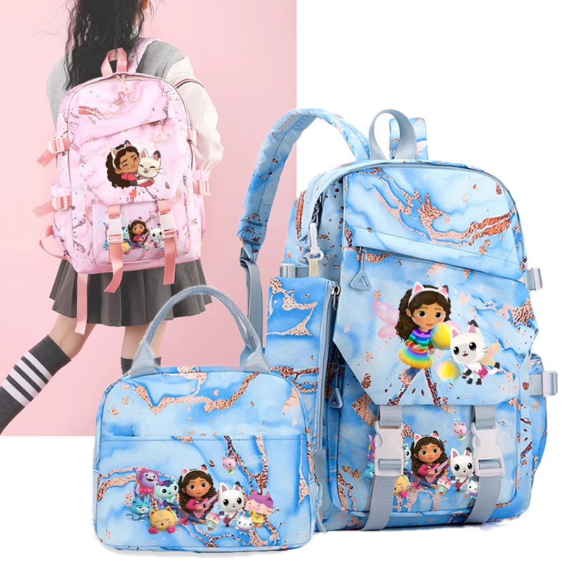 3pcs Gabby Dollhouse Backpack Pencil Case Lunch Bags Kawaii Anime Schoolbag Pen Pouch Bento Bag Set Large Capacity Bookbag Gifts 
3pcs Gabby Dollhouse Backpack Pencil Case Lunch Bags Kawaii Anime Schoolbag Pen Pouch Bento Bag Set Large Capacity Bookbag Gifts