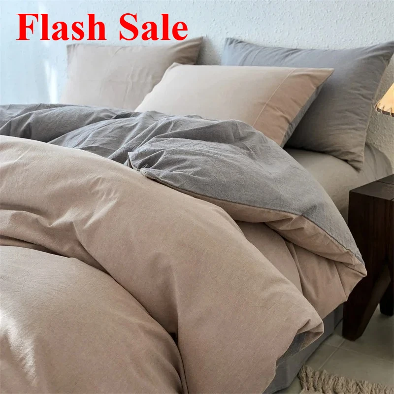 Premium 100% Washed Cotton Yarn-Dyed 4-Piece Duvet Set 1 Duvet Cover + 2 Pillowcases + 1 sheet, Ultra-Soft Bedding Set
Premium 100% Washed Cotton Yarn-Dyed 4-Piece Duvet Set 1 Duvet Cover + 2 Pillowcases + 1 sheet, Ultra-Soft Bedding Set