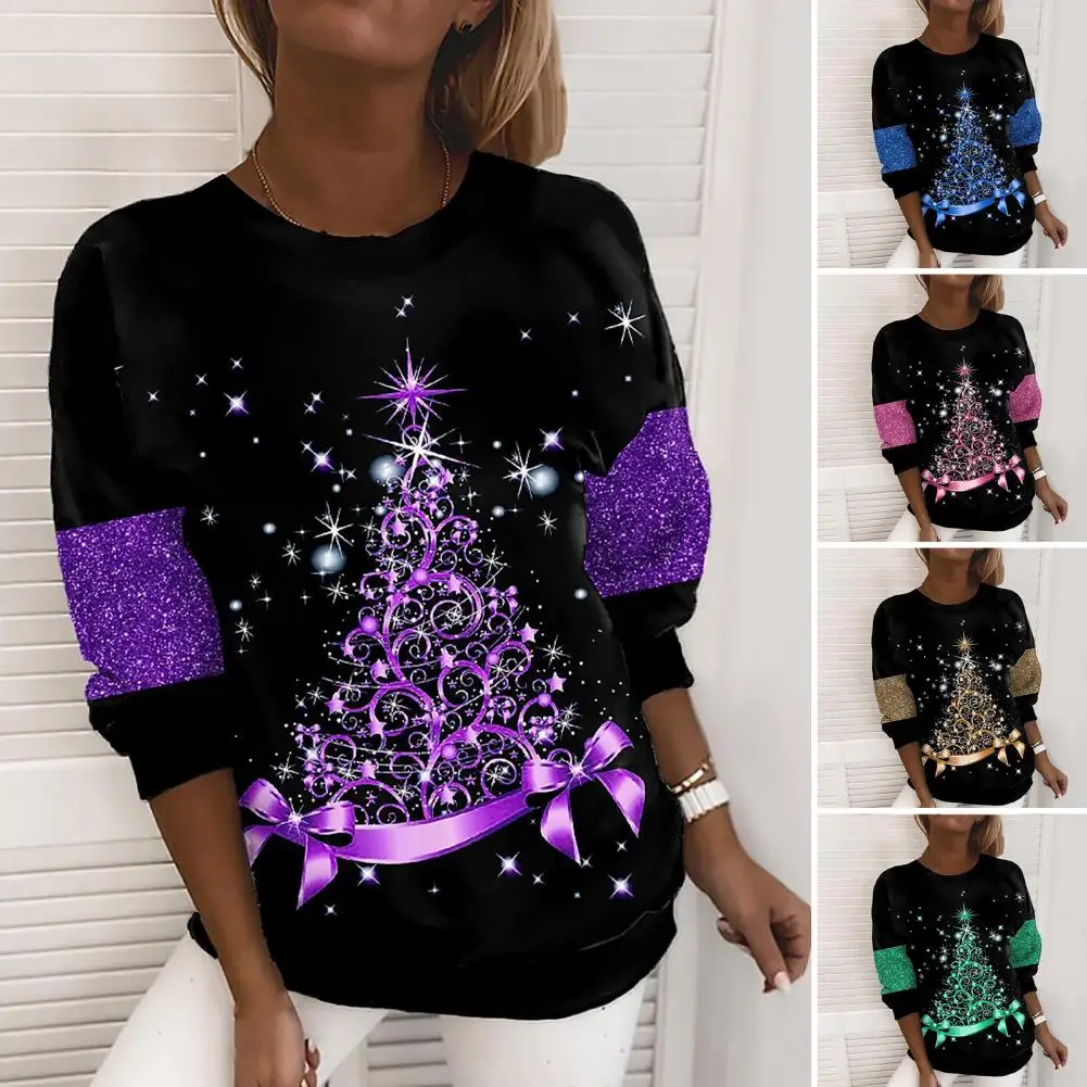 Women Sweatshirt Crew Neck Long Sleeve Pullover Shirt Keep Warm Polyester Top Women Autumn Xmas Tree Printing Sweatshirt Gift
Women Sweatshirt Crew Neck Long Sleeve Pullover Shirt Keep Warm Polyester Top Women Autumn Xmas Tree Printing Sweatshirt Gift