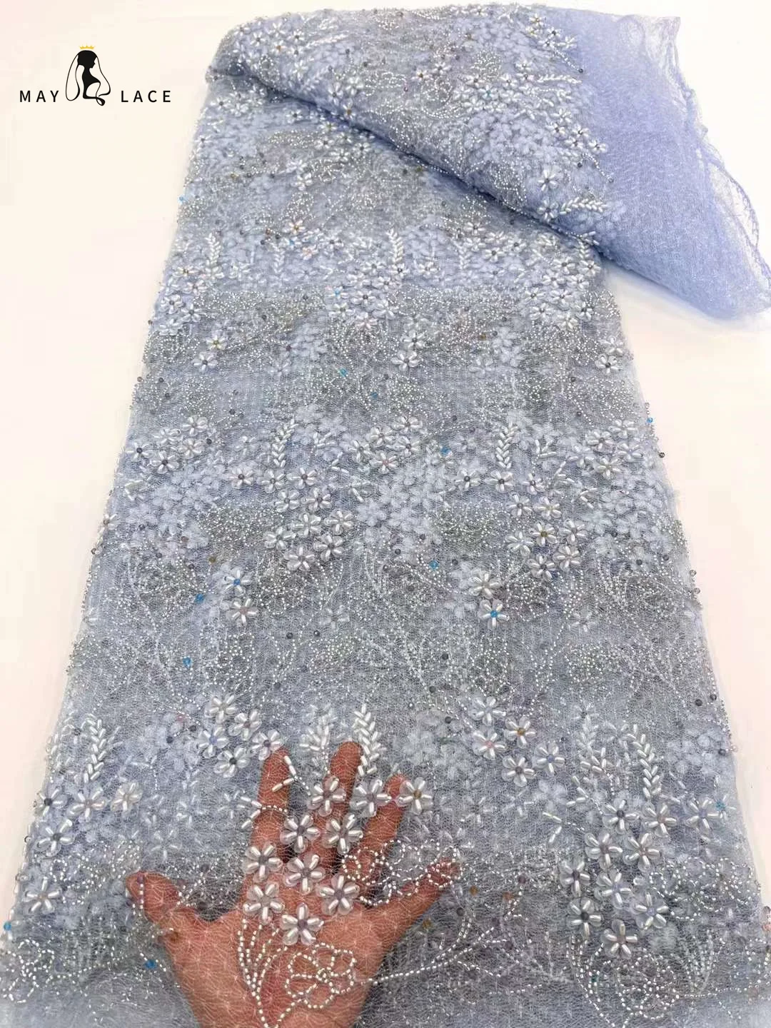 MAY LACE African Lace Mesh Fabric Sequins For Women Sewing Party Dresses Sky Blue Luxury Embroidery Material Dubai Beaded Fabric
MAY LACE African Lace Mesh Fabric Sequins For Women Sewing Party Dresses Sky Blue Luxury Embroidery Material Dubai Beaded Fabric