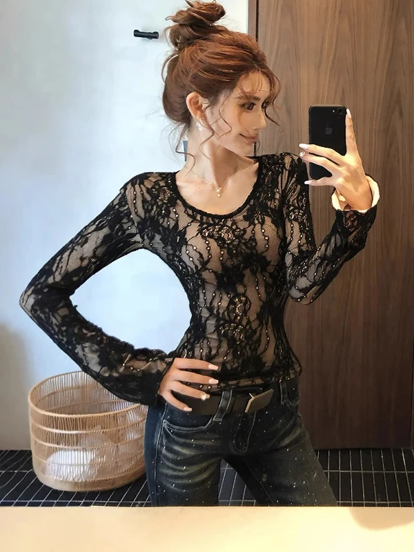 Женская футболка больших размеров Long Sve Fce Lace Base irt Inner Wear, корейская облегающая футболка для поездок на работу, зимняя новая мода
Женская футболка больших размеров Long Sve Fce Lace Base irt Inner Wear, корейская облегающая футболка для поездок на работу, зимняя новая мода