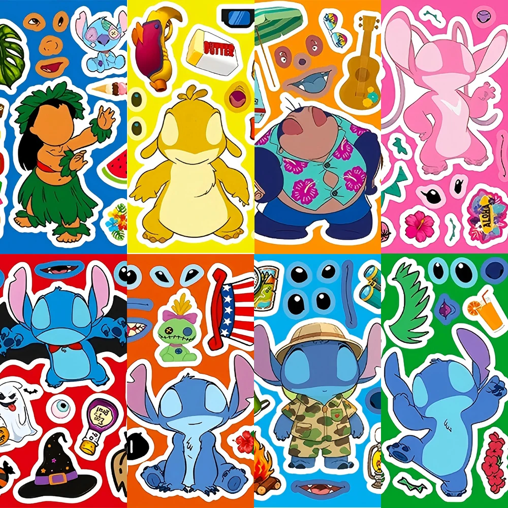 8/16sheets Make a Face Disney Stitch Puzzle Stickers Cute Cartoon Children DIY Funny Game Assemble Jigsaw Educational Toy Decals
8/16sheets Make a Face Disney Stitch Puzzle Stickers Cute Cartoon Children DIY Funny Game Assemble Jigsaw Educational Toy Decals