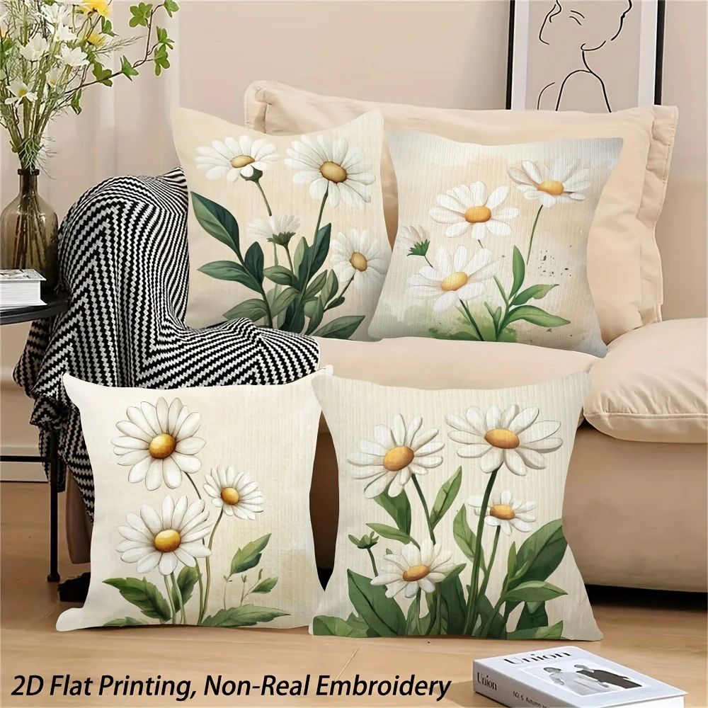 4pcs Retro daisy flowers Double-sided Printed pillow cover Short plush Suitable living rooms bedrooms sofas throw cushion cover
4pcs Retro daisy flowers Double-sided Printed pillow cover Short plush Suitable living rooms bedrooms sofas throw cushion cover