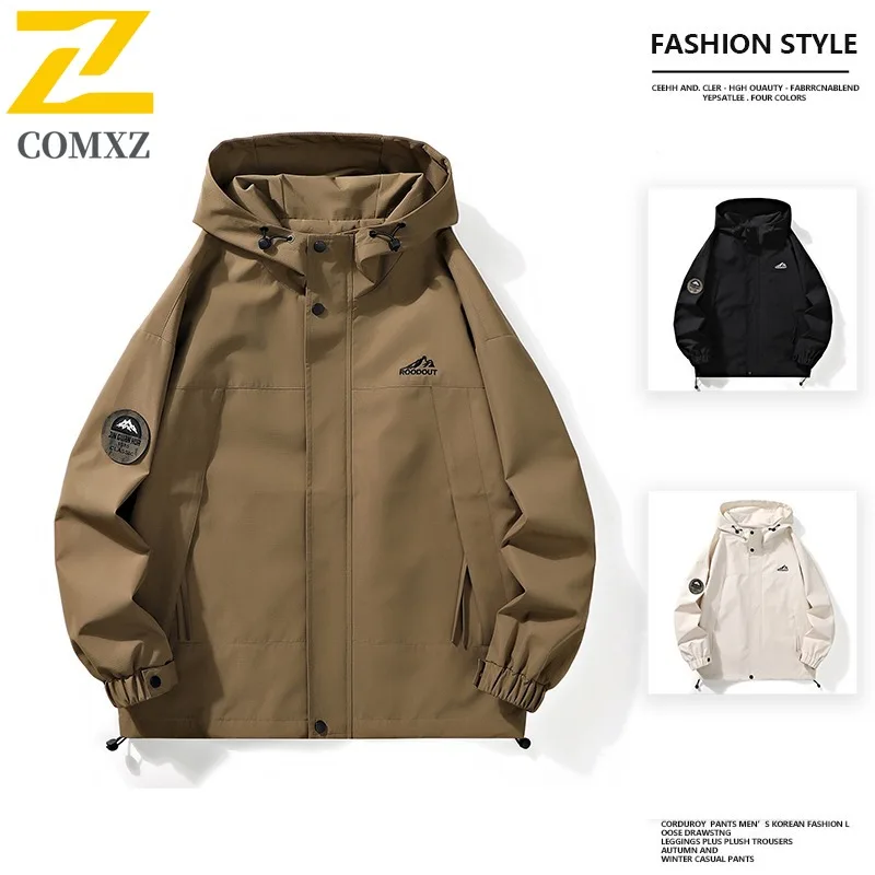 COMXZ 2025 Мужская ветрозащитная куртка, уличное весенне-осеннее пальто для скалолазания, модная пара, походная спортивная легкая ветровка, куртки
COMXZ 2025 Мужская ветрозащитная куртка, уличное весенне-осеннее пальто для скалолазания, модная пара, походная спортивная легкая ветровка, куртки