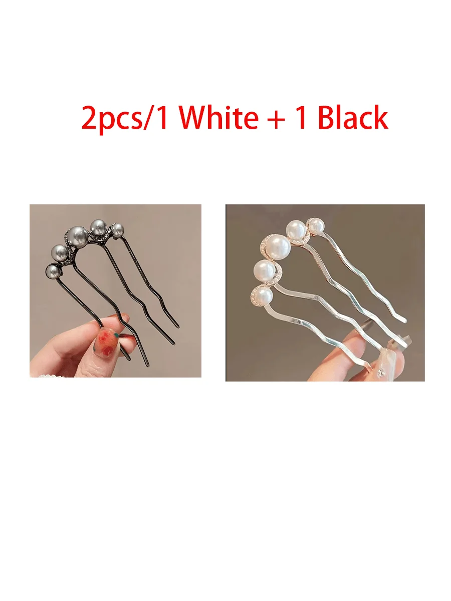 2pcs Elegant Faux Pearl Hair Comb For Bun Styling, 4-Prong Side Comb For Long Curly Hair, Bridal Wedding Accessory
2pcs Elegant Faux Pearl Hair Comb For Bun Styling, 4-Prong Side Comb For Long Curly Hair, Bridal Wedding Accessory