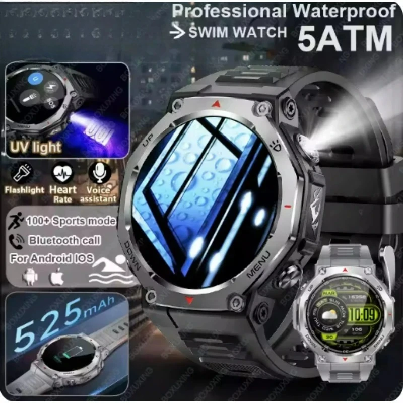ERSHEN 2026 New Military Outdoor Sports Smart Watch Motion Track 5 ATM Waterproof Heart Rate HD Bluetooth Call Smartwatch Men
ERSHEN 2026 New Military Outdoor Sports Smart Watch Motion Track 5 ATM Waterproof Heart Rate HD Bluetooth Call Smartwatch Men