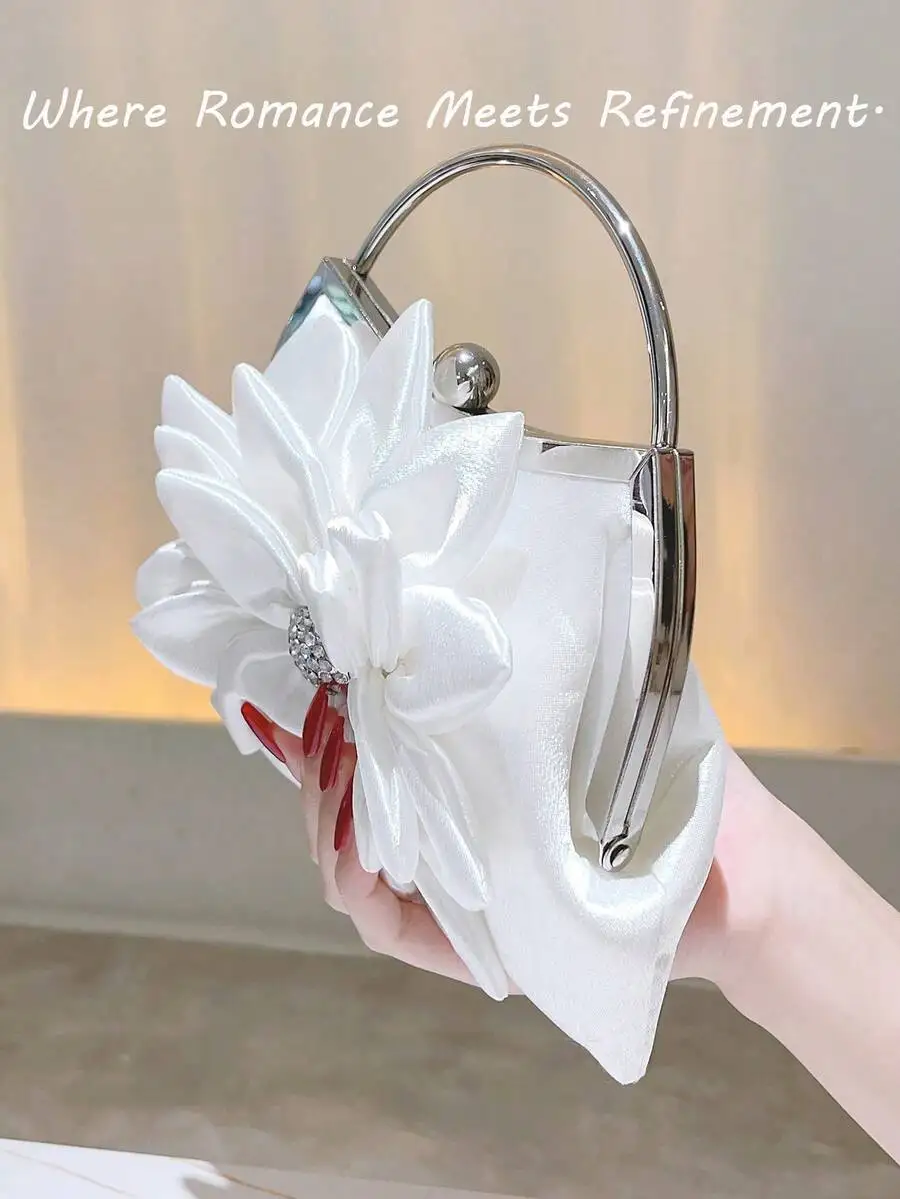 Elegant White Floral Clutch Bag For Wedding Party Evening Formal Occasion
Elegant White Floral Clutch Bag For Wedding Party Evening Formal Occasion