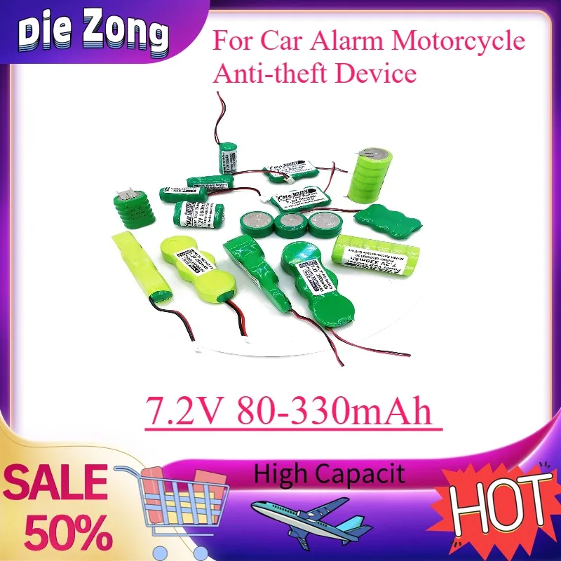 New High-quality 7.2V 80-330mAh Rechargeable Battery for Car Alarm Motorcycle Anti-theft Device Ni-MH Replace Button Battery
New High-quality 7.2V 80-330mAh Rechargeable Battery for Car Alarm Motorcycle Anti-theft Device Ni-MH Replace Button Battery