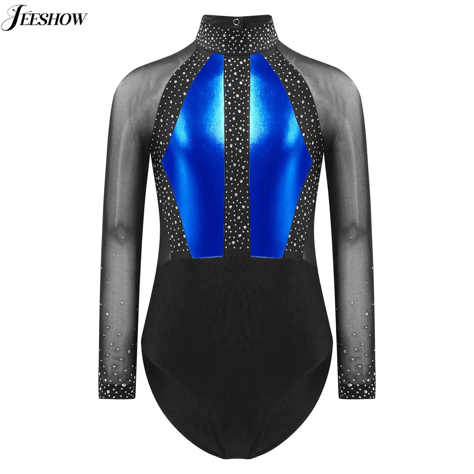 Girls Shiny Rhinestone Dance Leotard Sheer Mesh Long Sleeve Figure Skating Dancewear Gymnastics Ballet Dance Performance Costume
Girls Shiny Rhinestone Dance Leotard Sheer Mesh Long Sleeve Figure Skating Dancewear Gymnastics Ballet Dance Performance Costume