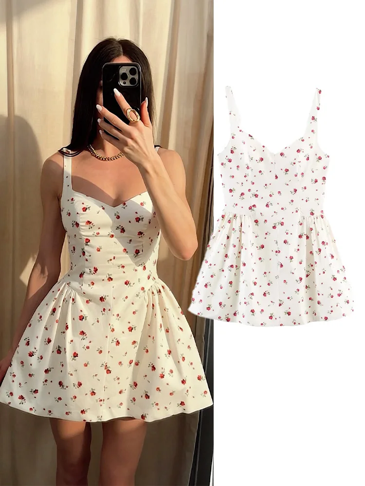 HH Women's Summer Fashion Floral Print Spaghetti Strap Mini Dress Female Temperament Beach Vacations Romantic Style Casual Dress
HH Women's Summer Fashion Floral Print Spaghetti Strap Mini Dress Female Temperament Beach Vacations Romantic Style Casual Dress