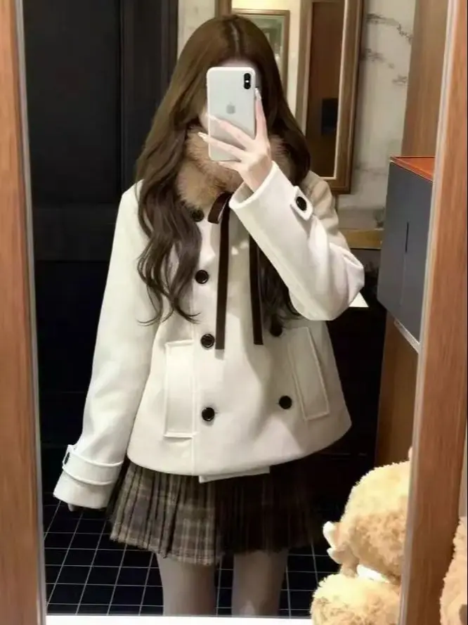 Japan Korean Style Suit Skirt Autumn And Winter Fur Collar Loose Woolen Jacket Pleated Skirt Commuting Two-Piece Set
Japan Korean Style Suit Skirt Autumn And Winter Fur Collar Loose Woolen Jacket Pleated Skirt Commuting Two-Piece Set