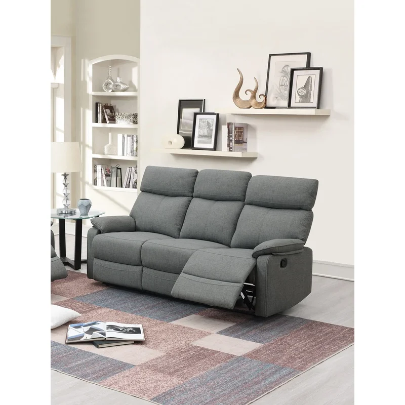 Gray Burlap Fabric Recliner Sofa with Manual Motion, 1-Piece Living Room Couch
Gray Burlap Fabric Recliner Sofa with Manual Motion, 1-Piece Living Room Couch