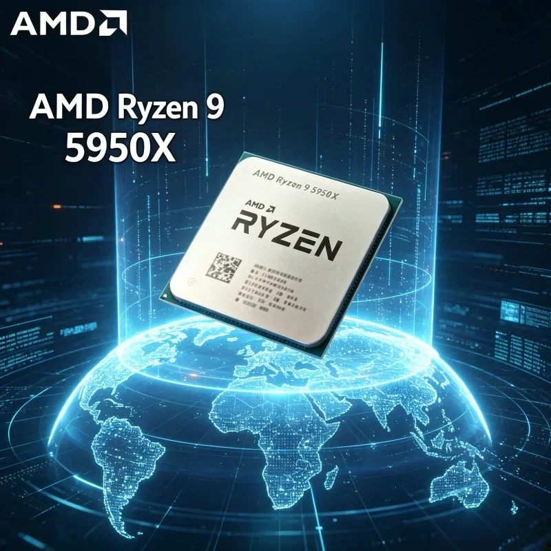 AMD Ryzen 9 5950X Original Loose CPU AM4 Socket 16C32T 3.4GHz-4.9GHz 105W Multi-thread Processor For Gaming Editing Workstation