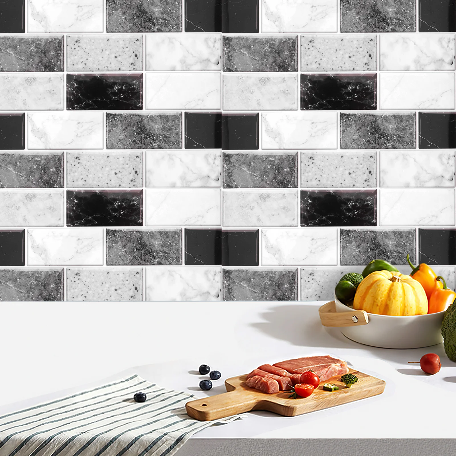 6 Sheets Retro Tiles Waterproof Self Adhesive Kitchen Backsplash Bathroom Wall Decor 3D Effect Vinyl Tile Stickers
6 Sheets Retro Tiles Waterproof Self Adhesive Kitchen Backsplash Bathroom Wall Decor 3D Effect Vinyl Tile Stickers