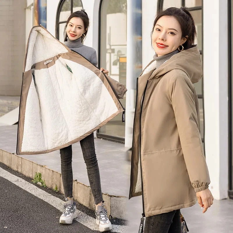 Down Cotton Jacket Women 2022 Autumn Winter New Fashion Slim All-match Casual Padded Coat Female Hooded Plus Velvet Warm Parkas
Down Cotton Jacket Women 2022 Autumn Winter New Fashion Slim All-match Casual Padded Coat Female Hooded Plus Velvet Warm Parkas