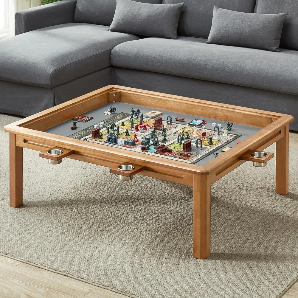 Board Game Coffee Table with Removable Table Top 4Players with 3ft-7inx2ft-9in Play Area Include Play Mat&Detachable Cup Holders
Board Game Coffee Table with Removable Table Top 4Players with 3ft-7inx2ft-9in Play Area Include Play Mat&Detachable Cup Holders