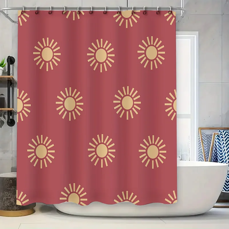 Red Shower Curtain with Sunflower Pattern Water Repellent Fabric for Bathroom Decor
Red Shower Curtain with Sunflower Pattern Water Repellent Fabric for Bathroom Decor
