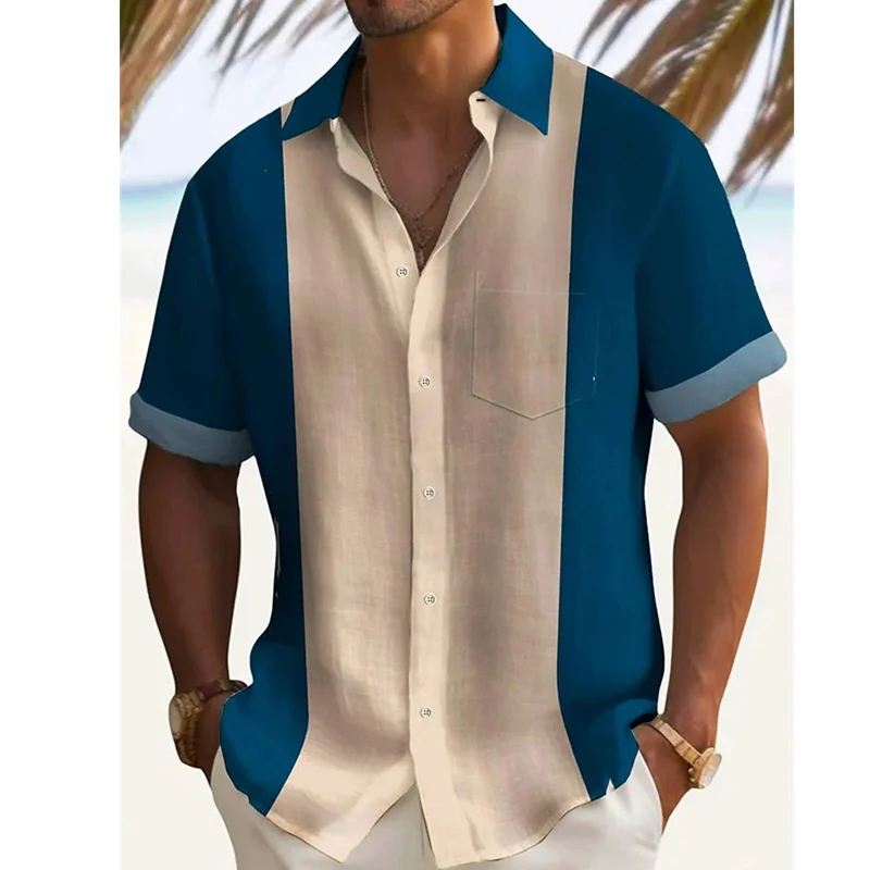 Vintage Patchwork Mens Shirts Summer Beach Style Casual Loose Short Sleeve Shirt For Men Fashion Turn-down Collar Buttoned Shirt
Vintage Patchwork Mens Shirts Summer Beach Style Casual Loose Short Sleeve Shirt For Men Fashion Turn-down Collar Buttoned Shirt