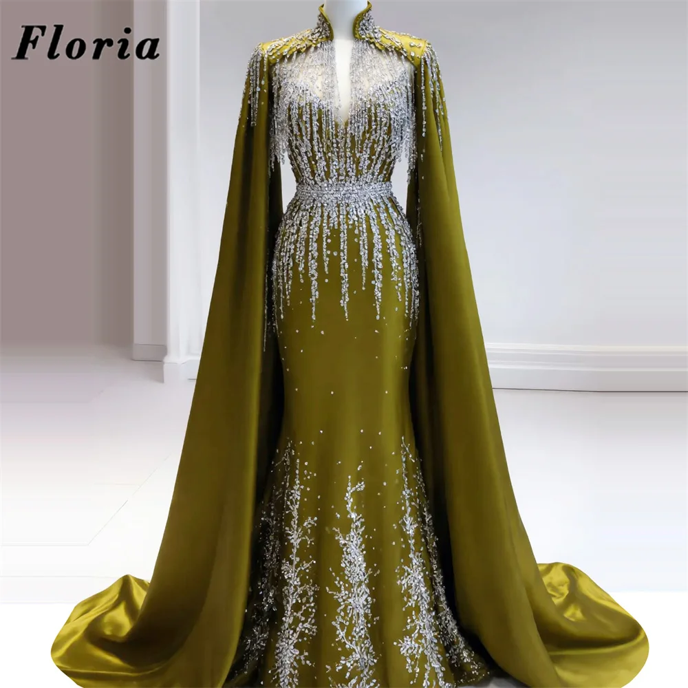 Green Beaded Mermaid Cocktail Dresses Customized Long Sleeves Evening Dress For Women Robes Wedding Guest Gowns Party Dress
Green Beaded Mermaid Cocktail Dresses Customized Long Sleeves Evening Dress For Women Robes Wedding Guest Gowns Party Dress