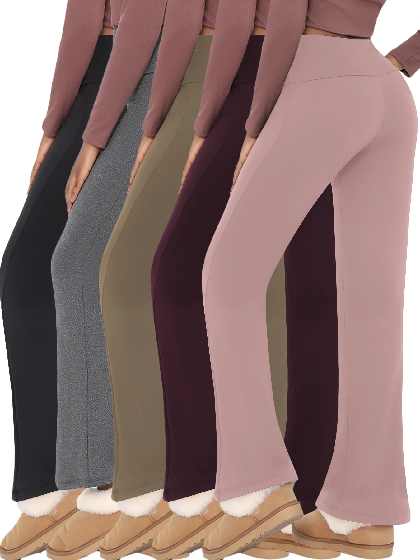 5 Pack Women's Super Soft High Waisted Fleece Flare Leggings. Tummy Control Soft Bootleg Bootcut Pants
5 Pack Women's Super Soft High Waisted Fleece Flare Leggings. Tummy Control Soft Bootleg Bootcut Pants