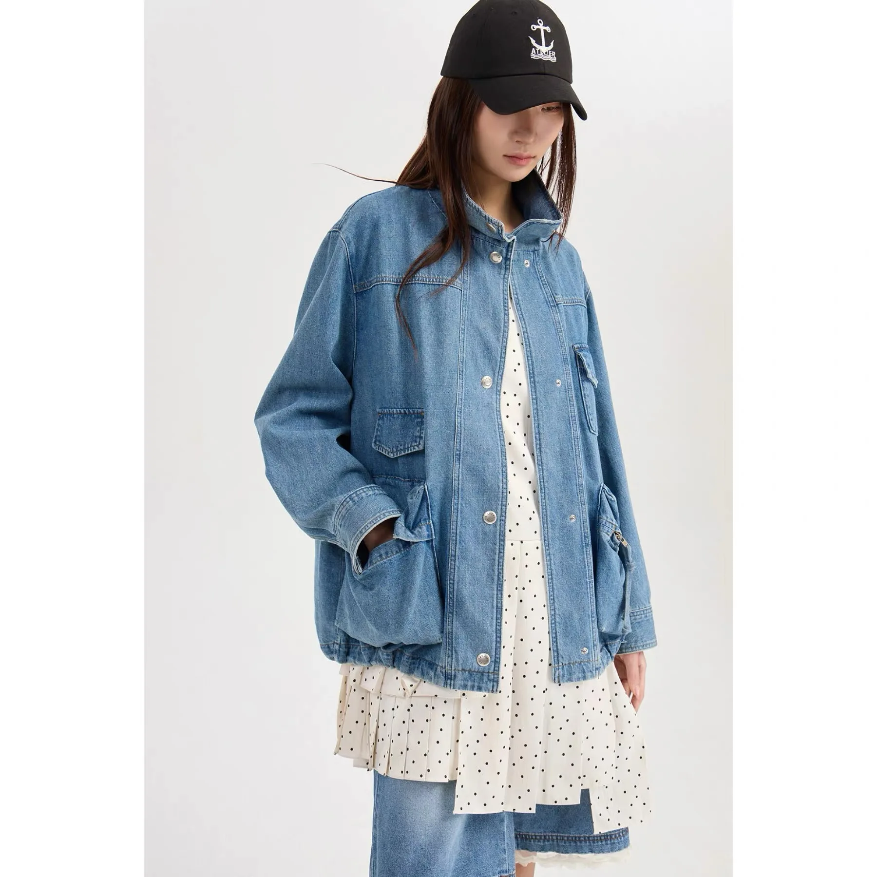 Lemon Remote Spring Casual Loose Fit Drawstring Denim Jacket All Cotton Collar Versatile Outerwear for Women
Lemon Remote Spring Casual Loose Fit Drawstring Denim Jacket All Cotton Collar Versatile Outerwear for Women