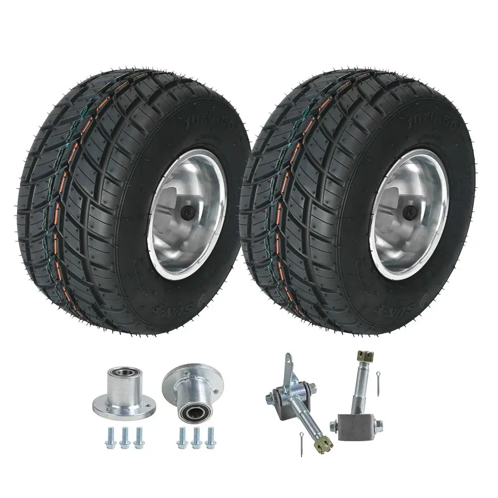10x4.505 Go Kart Wheels Racer Tire 10x4.50x5 Tubeless Tire w Wheel Hub 17mm 3 Stud Steering Spindles for Mini Bike ATV Quad Dri
10x4.505 Go Kart Wheels Racer Tire 10x4.50x5 Tubeless Tire w Wheel Hub 17mm 3 Stud Steering Spindles for Mini Bike ATV Quad Dri