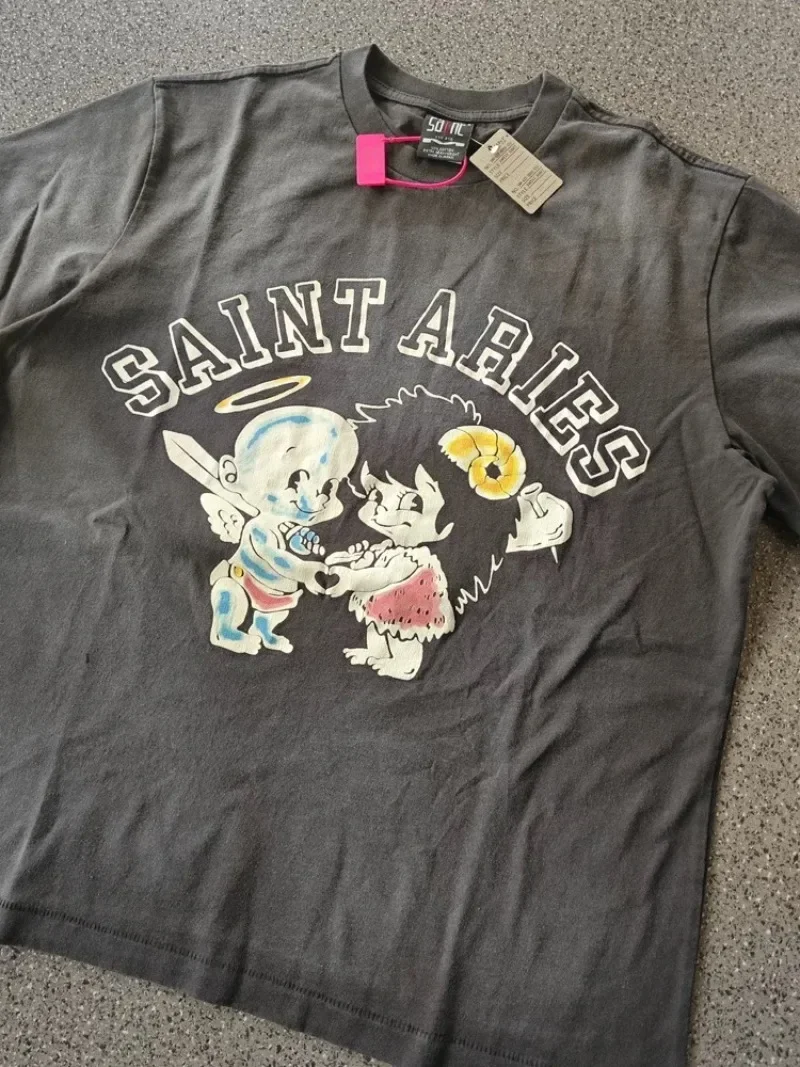 2025ss Men Saint Michael Angel Baby T Shirts Top Quality Washed Black Pure Cotton Casual Women T Shirts
2025ss Men Saint Michael Angel Baby T Shirts Top Quality Washed Black Pure Cotton Casual Women T Shirts
