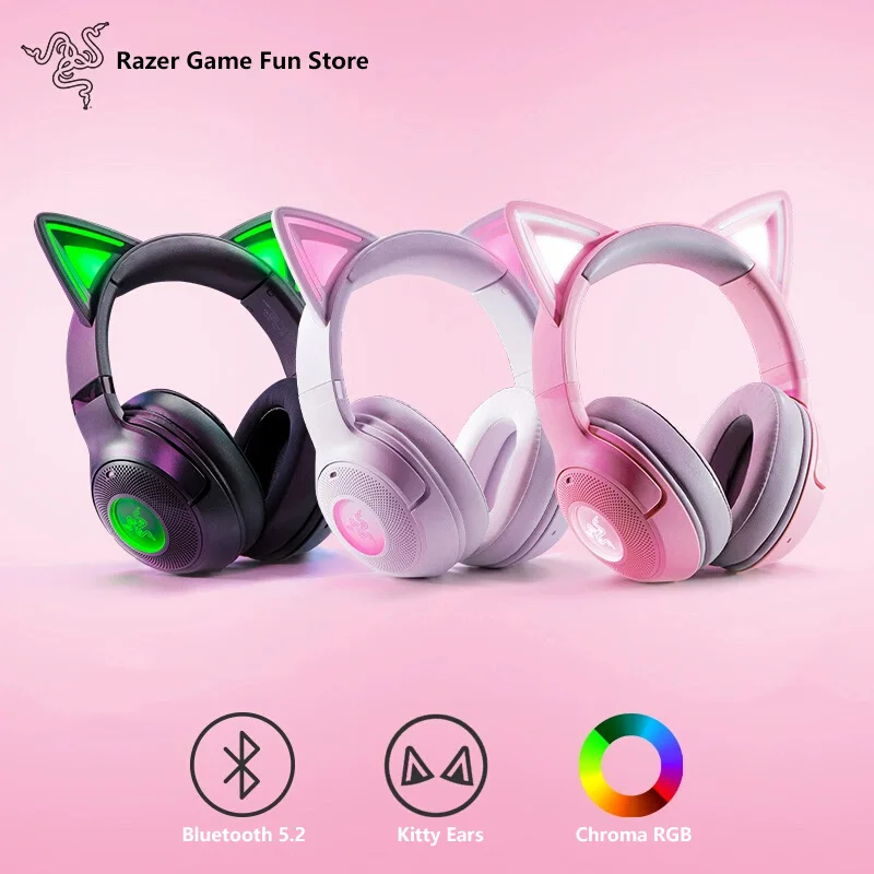 New Razer Kraken Kitty V2 BT Wireless Headset RGB Kitty Ears and Earcups - Bluetooth 5.2 with Gaming Mode -TriForce 40mm Drivers
New Razer Kraken Kitty V2 BT Wireless Headset RGB Kitty Ears and Earcups - Bluetooth 5.2 with Gaming Mode -TriForce 40mm Drivers
