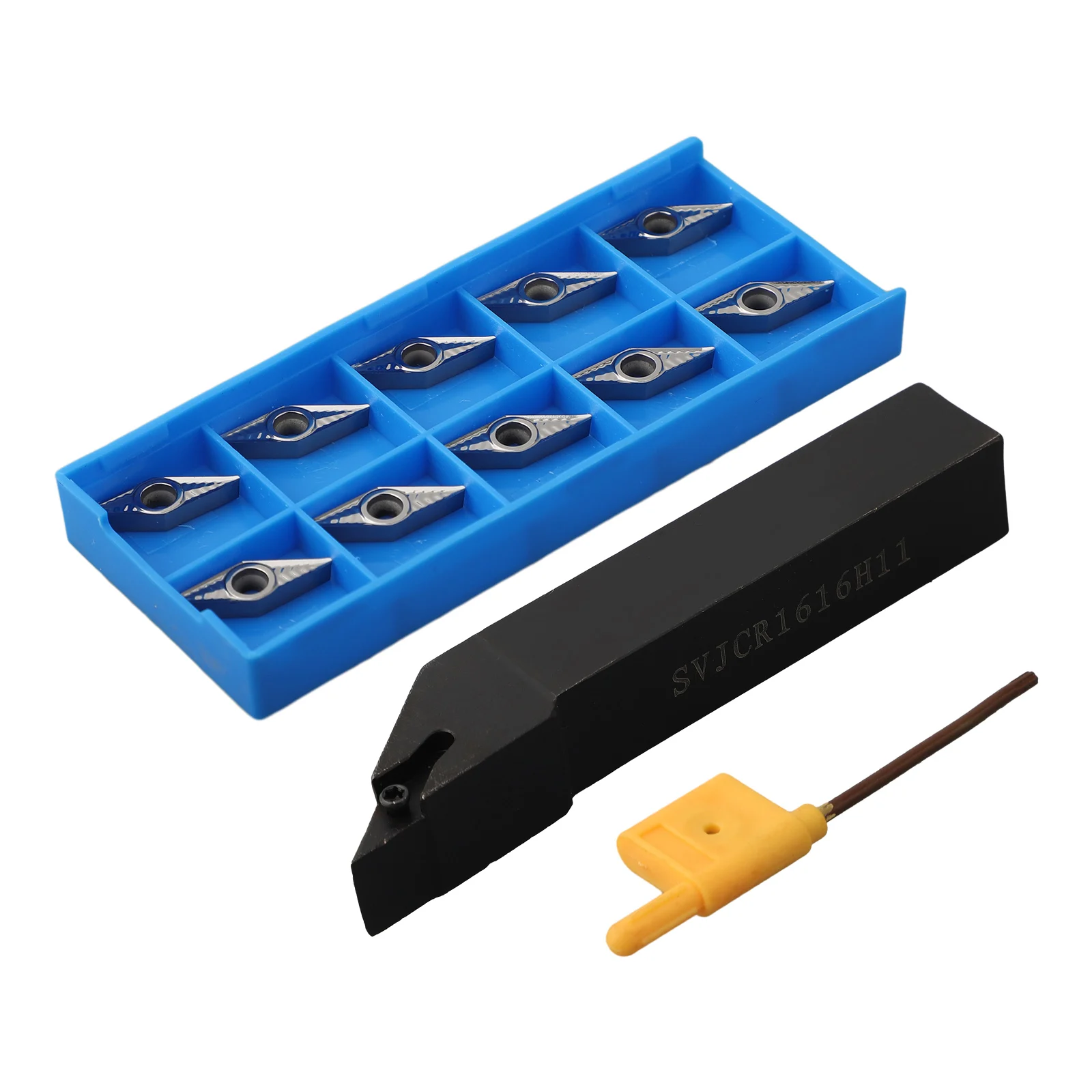 Easy to Use Tool Holder Kit for 10PC VCGT110304AK H01 Aluminum Insert + SVJCR1616H11 16mm Lathe Tool Turn Holder
Easy to Use Tool Holder Kit for 10PC VCGT110304AK H01 Aluminum Insert + SVJCR1616H11 16mm Lathe Tool Turn Holder