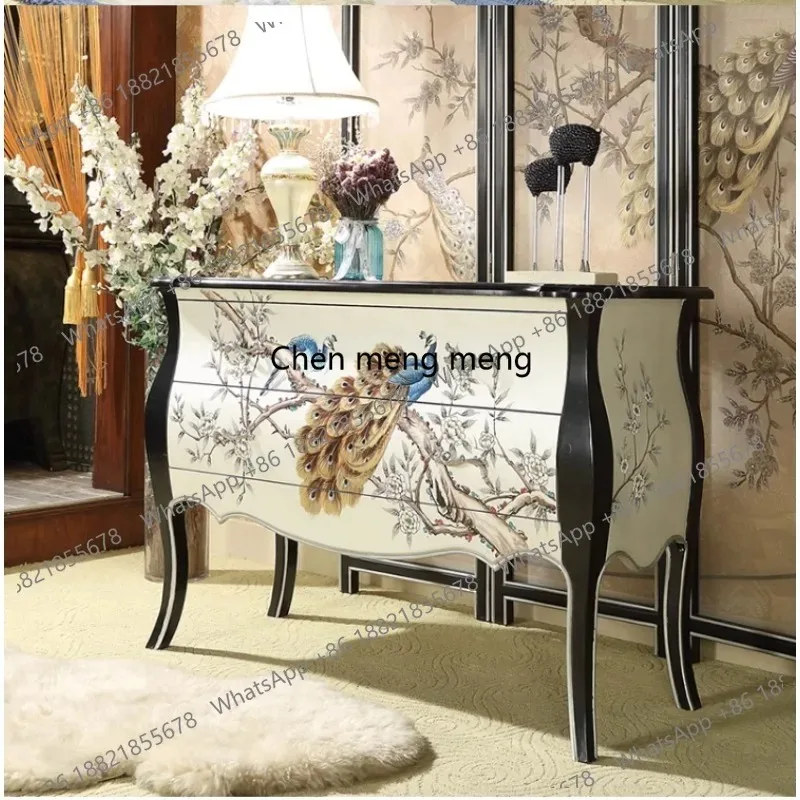 K153 American retro entrance, painted chests, living room decoration, dining side, European solid wood, lockers
K153 American retro entrance, painted chests, living room decoration, dining side, European solid wood, lockers