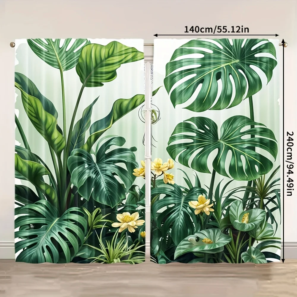2pcs Tropical Plant Curtains Monstera Leaf Greenery Print Drape Living Room Window Treatment Jungle Botanical Home Decor Panels
2pcs Tropical Plant Curtains Monstera Leaf Greenery Print Drape Living Room Window Treatment Jungle Botanical Home Decor Panels