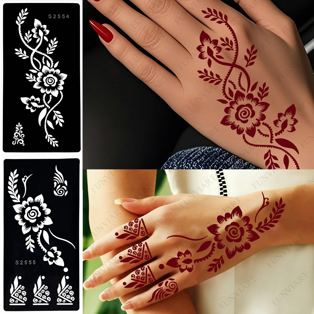 2 Sheets Temporary Tattoo Stencils Set Reusable Floral Design Body Art Templates For Women Body Makeup Mehndi Designs Painting
2 Sheets Temporary Tattoo Stencils Set Reusable Floral Design Body Art Templates For Women Body Makeup Mehndi Designs Painting