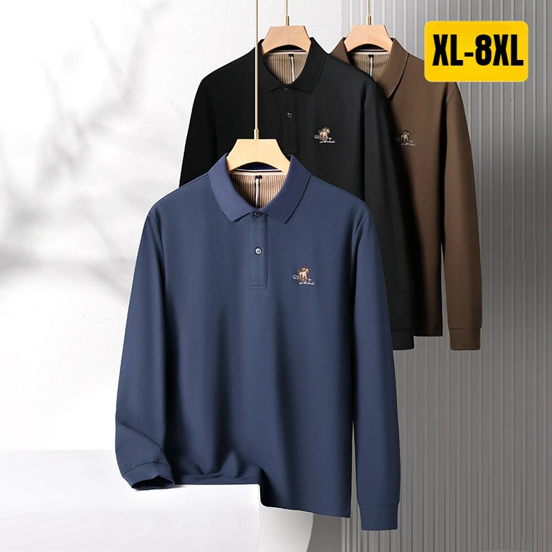 Большие размеры 8XL, 100% хлопок, весенне-осенние мужские рубашки поло высокого качества с вышивкой и длинным рукавом, однотонные повседневные мужские футболки
Большие размеры 8XL, 100% хлопок, весенне-осенние мужские рубашки поло высокого качества с вышивкой и длинным рукавом, однотонные повседневные мужские футболки