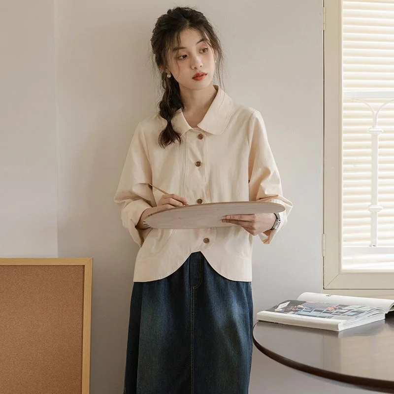 Brushed Loose Slim Design Top for Women 2025 Early Autumn Polo Collar Long-sleeved Shirt
Brushed Loose Slim Design Top for Women 2025 Early Autumn Polo Collar Long-sleeved Shirt