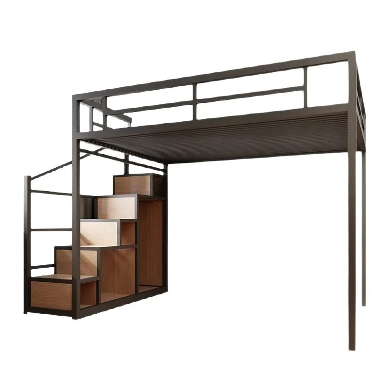 Modern wrought iron bed household bedroom space saving single upper level elevated children's bed small apartment
Modern wrought iron bed household bedroom space saving single upper level elevated children's bed small apartment