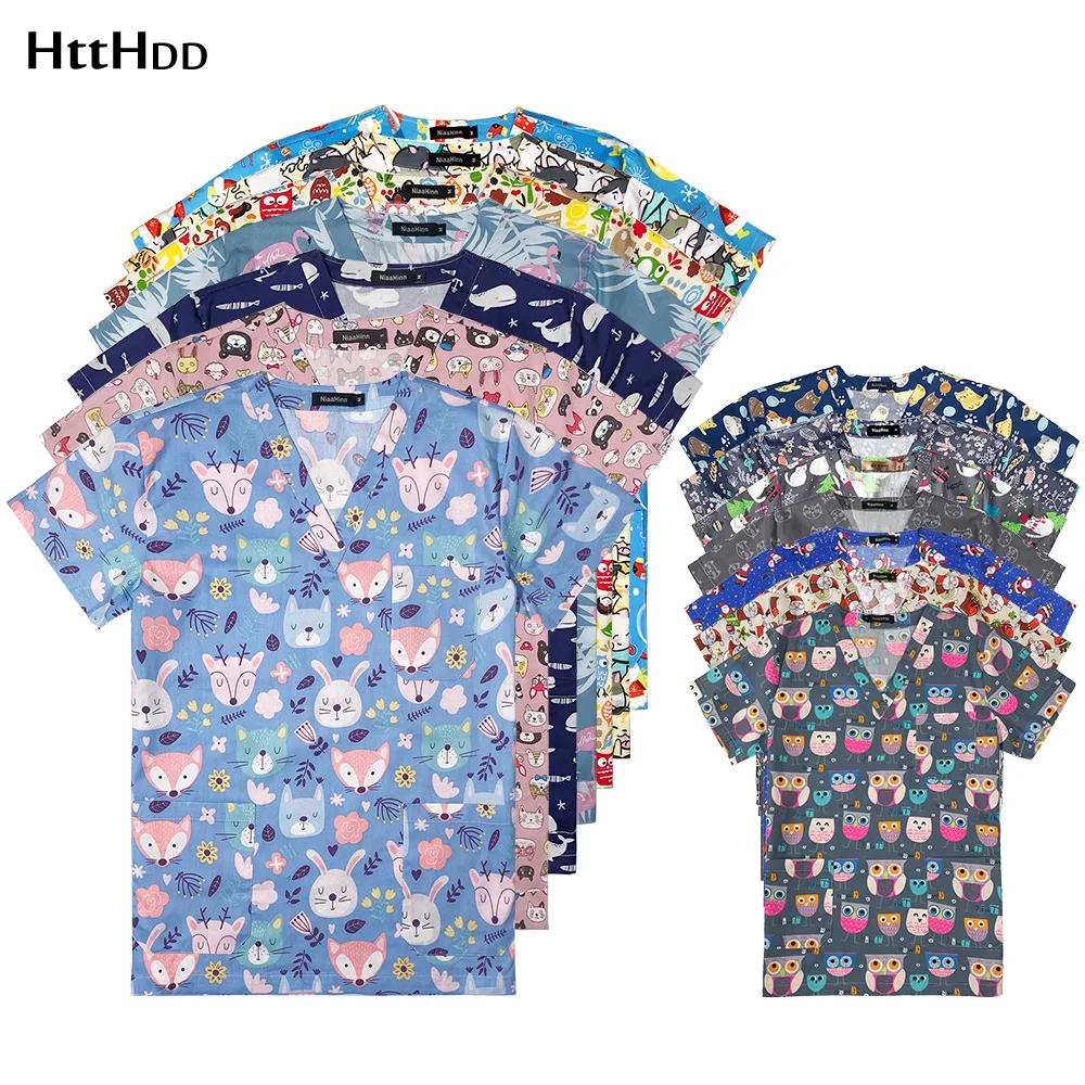 Wholesale Animal Printing Scrubs Top Unisex Short Sleeved Fashion V-neck Women Dental Clinic Hospital Doctor Work Clothes Cotton
Wholesale Animal Printing Scrubs Top Unisex Short Sleeved Fashion V-neck Women Dental Clinic Hospital Doctor Work Clothes Cotton
