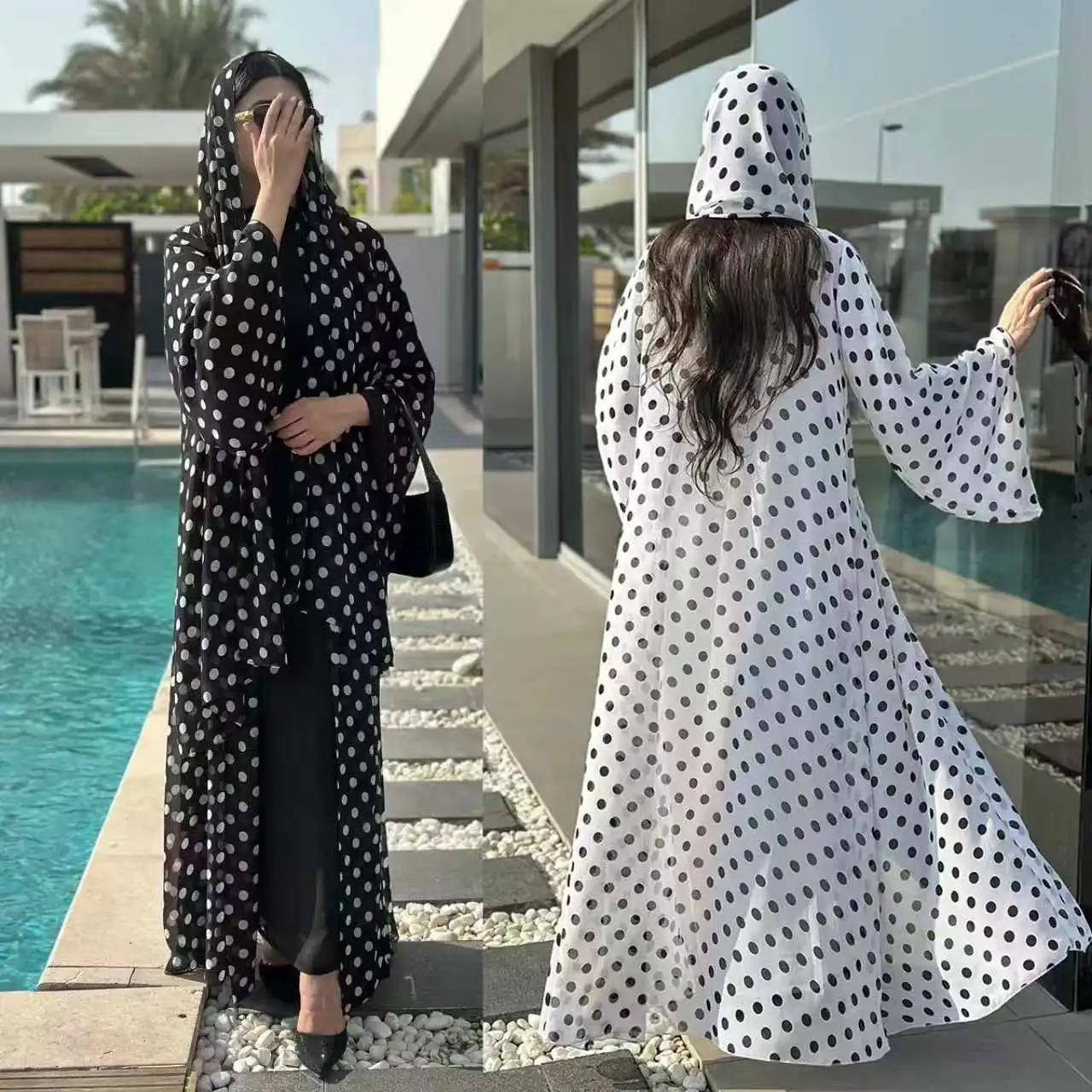 Abaya Suit Women Muslim Dresses Hijab 2 Piece Set Cardigan Robe Polka Dot Print Jalabiya Vestidos Khimar Dubai Abayas Kaftan
Abaya Suit Women Muslim Dresses Hijab 2 Piece Set Cardigan Robe Polka Dot Print Jalabiya Vestidos Khimar Dubai Abayas Kaftan