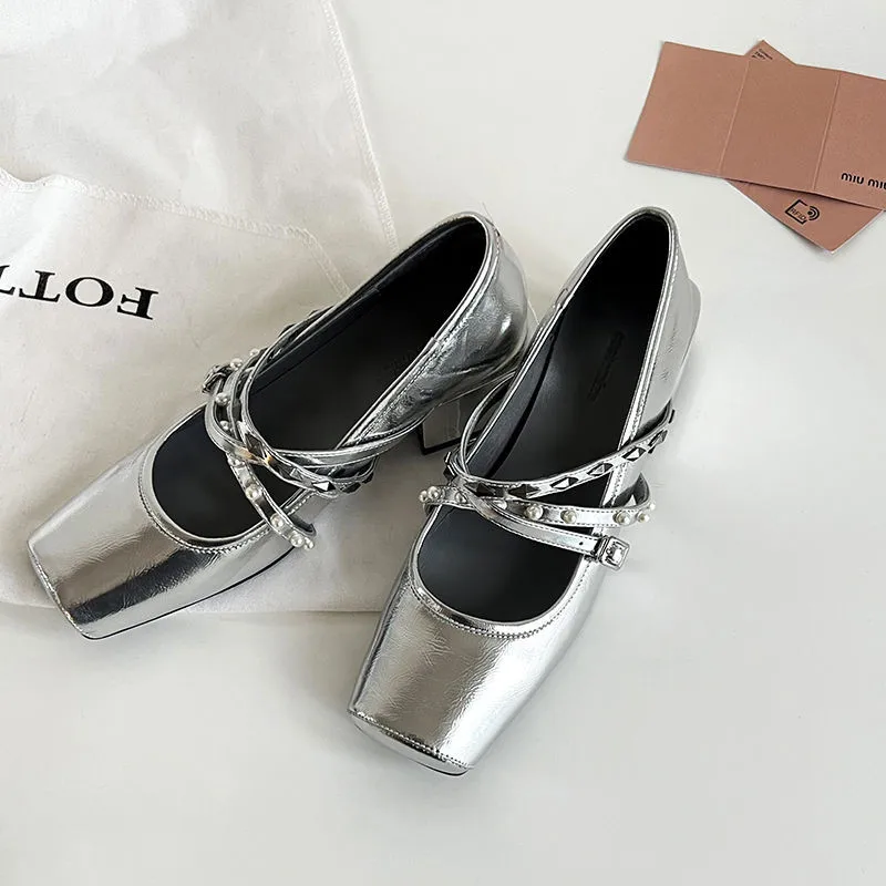 MKKHOU Fashion Pumps New High Quality Genuine Leather Shoes Cross Buckle Square Head Mary Jane Shoes Women's Heels Shoes
MKKHOU Fashion Pumps New High Quality Genuine Leather Shoes Cross Buckle Square Head Mary Jane Shoes Women's Heels Shoes