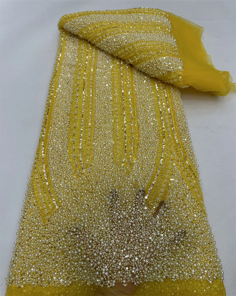 Yellow African Mesh Groom Lace Fabric 2025 High Quality French Sequins Lace Fabric Nigerian Lace Fabric For Wedding Women Dress
Yellow African Mesh Groom Lace Fabric 2025 High Quality French Sequins Lace Fabric Nigerian Lace Fabric For Wedding Women Dress