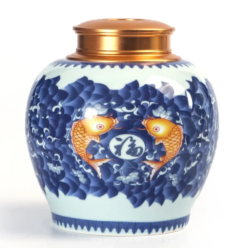 Aluminum Lid Sealed Tea Porcelain Storage Jar Ceramic Kitchen Food Cans Decor
Aluminum Lid Sealed Tea Porcelain Storage Jar Ceramic Kitchen Food Cans Decor