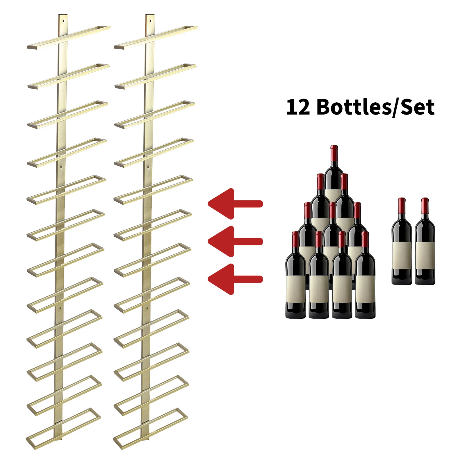 5 Pack Wall Mounted Wine Storage Organizer Holds 60 Bottles Wine Bottle Display Holder for Kitchen Dining Room Bar Wine Cellar
5 Pack Wall Mounted Wine Storage Organizer Holds 60 Bottles Wine Bottle Display Holder for Kitchen Dining Room Bar Wine Cellar