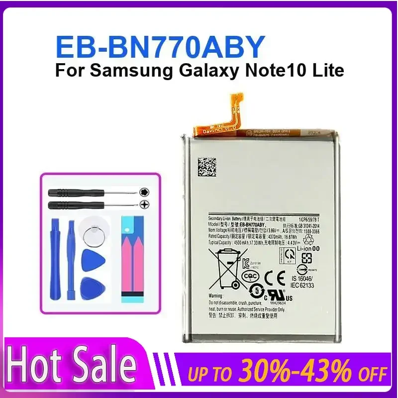 EB-BN770ABY Battery 4500mAh For Samsung Galaxy Note10 Lite 10Lite portable mobile phone batteries warranty + track NO
EB-BN770ABY Battery 4500mAh For Samsung Galaxy Note10 Lite 10Lite portable mobile phone batteries warranty + track NO