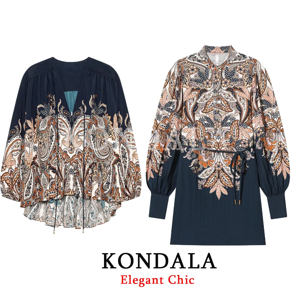 Женский комплект KONDALA: платье с принтом в стиле бохо, блузка с V-образным вырезом, мини-платье на пуговицах с поясом. Новая модная коллекция 2026 года для пляжного отдыха.
Женский комплект KONDALA: платье с принтом в стиле бохо, блузка с V-образным вырезом, мини-платье на пуговицах с поясом. Новая модная коллекция 2026 года для пляжного отдыха.