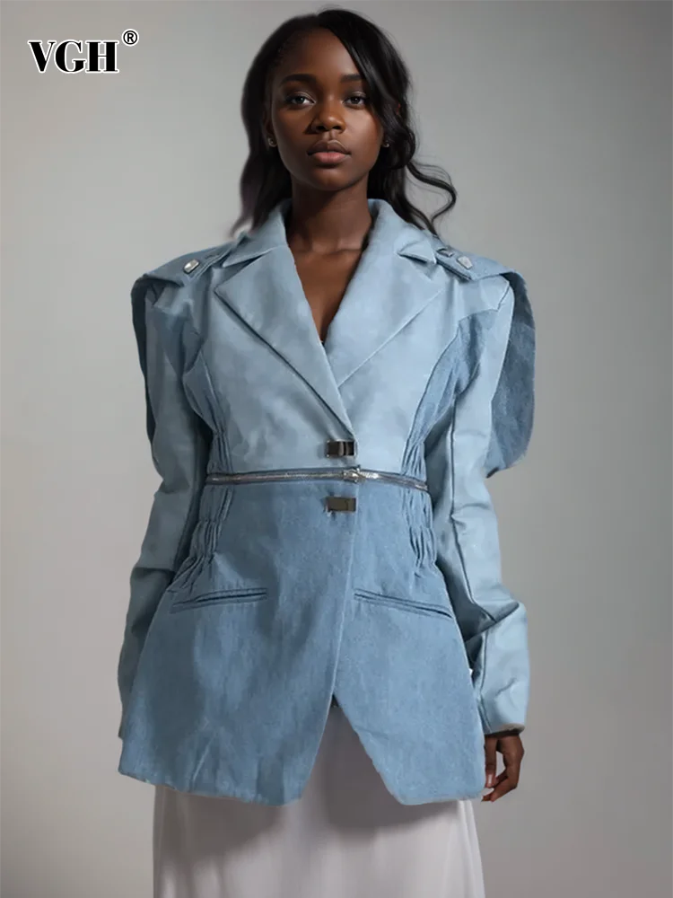VGH Hit Color Patchwork Zipper Detachable Chic Blazers For Women Notched Collar Long Sleeve Temperament Slimming Blazer Female
VGH Hit Color Patchwork Zipper Detachable Chic Blazers For Women Notched Collar Long Sleeve Temperament Slimming Blazer Female