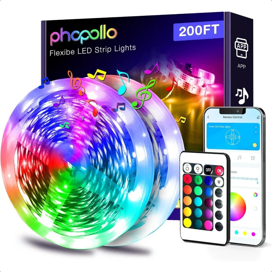 LED Lights for Bedroom 200ft Music Sync Color Changing Smart App Control with Remote UltraLong LED Strip Lights for Party Home
LED Lights for Bedroom 200ft Music Sync Color Changing Smart App Control with Remote UltraLong LED Strip Lights for Party Home