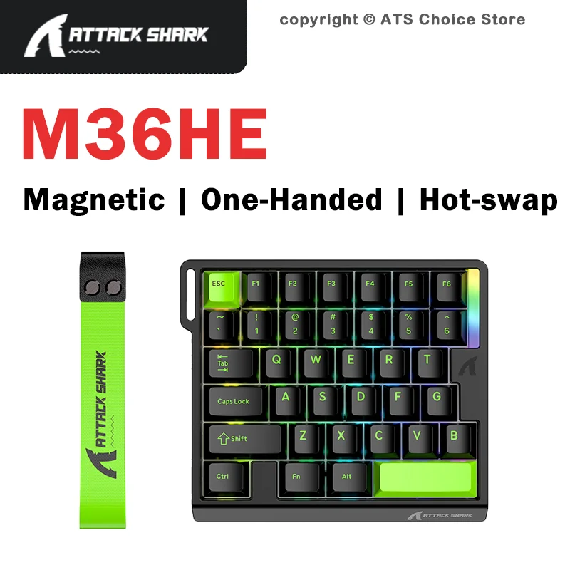 ATTACK SHARK M36HE Hall Effect Gaming Keypad 8000Hz 128K Scan 0.01mm RT Magnetic Switch RGB Wired One-Handed Keyboard
ATTACK SHARK M36HE Hall Effect Gaming Keypad 8000Hz 128K Scan 0.01mm RT Magnetic Switch RGB Wired One-Handed Keyboard