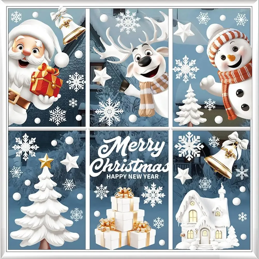 9 Sheets Double-Side Reusable Static Xmas Snowflake Window Decals with Santa Reindeer Snowman Xmas Tree Party Decorations
9 Sheets Double-Side Reusable Static Xmas Snowflake Window Decals with Santa Reindeer Snowman Xmas Tree Party Decorations