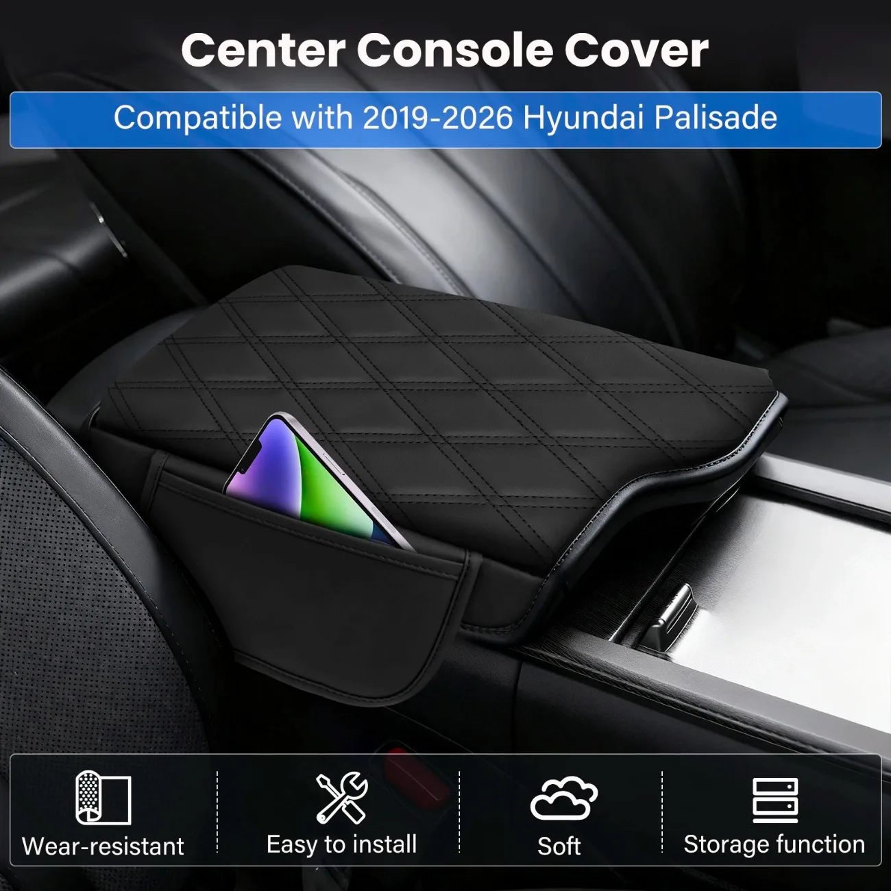 Center Console Cover For Hyundai Palisade 20-2021 2022 2023 2024 Armrest Pad with Storage Pockets Not for Double Top Console Lid
Center Console Cover For Hyundai Palisade 20-2021 2022 2023 2024 Armrest Pad with Storage Pockets Not for Double Top Console Lid